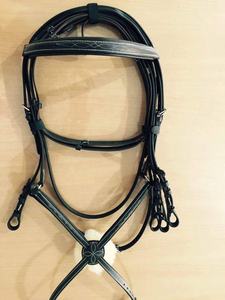 Brida de caballo mexicana de cuero acolchado ecuestre de cuero genuino cómodo y duradero - Product Image 3