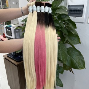 COLORES AL POR MAYOR SOLO DONANTE CALIENTE POPULAR CUTÍCULA ALINEADA NATURAL RECTA MÁQUINA TRAMA EXTENSIONES DE CABELLO HUMANO VIETNAMÉS - Product Image 2