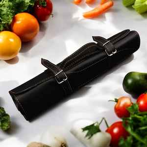 Ensemble de couteaux de cuisine en acier de haute qualité, faits à la main, avec revêtement en poudre noire, lame fixe, étui en cuir pour chef de cuisine - Product Image 6