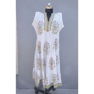 Túnica informal sin mangas para mujer, con estampado floral túnica, bloque de mano indio, kurti, última colección, para fiesta, fabricante al por mayor - Product Image 3