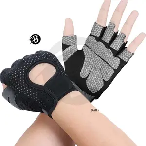 Sarung tangan Gym Logo kustom untuk pria wanita, sarung tangan tersedia untuk olahraga Fitness Gym setengah jari