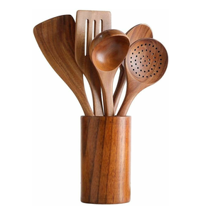 Sustainable Vintage Wooden Kitchen Tools <b>Small</b> Rustic Wooden Spoon and Spatula Traditional Handmade Wood Kitchenware for Cooking - Product Image 5