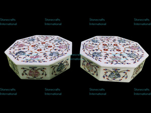 Boîte de rangement pour bijoux en marbre MOP de forme ronde de qualité pour exportation de cadeaux pour filles Boîte de rangement pour bijoux pour l'approvisionnement mondial - Product Image 5