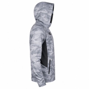 Sudadera con Capucha de Camuflaje para Hombre, Protección Solar UPF 50, Secado Rápido, Chaqueta de Pesca de Poliéster, Estampado de Logotipo Frontal - Product Image 4