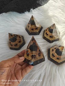 Pirámide de Orgón de Turmalina Negra Natural en Forma Hexagonal, Generador de Energía de Resina y Cristal, Piedra Curativa, Decoración al por Mayor - Product Image 4
