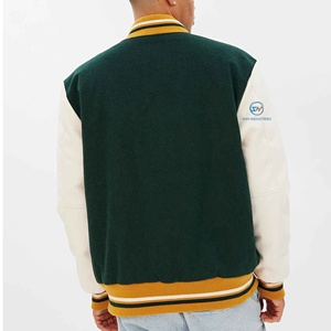 Chaqueta de Béisbol con Parches Personalizados de Nuevo Diseño 2025 para Hombre y Mujer, Mangas de Cuero Genuino de Alta Calidad, Ropa Universitaria - Product Image 4