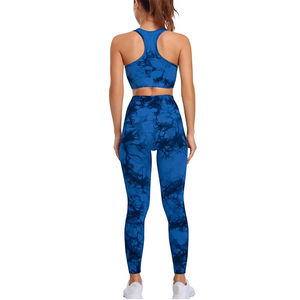 Etiqueta privada Color sólido Tallas grandes Mujeres Yoga Set Logotipo frontal Dos piezas Ropa deportiva Ejercicio Set Venta Personalizado OEM - Product Image 5