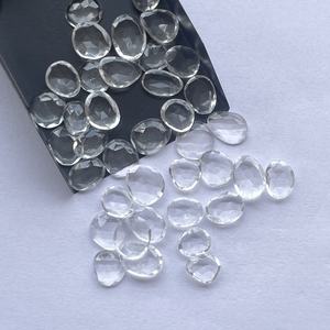 คริสตัลควอตซ์ธรรมชาติขนาด10มม. 12มม. 16มม. ชิ้นลายกุหลาบแบบเหลี่ยมเพชรพลอยหลวมกึ่งมีค่าสินค้าใหม่ - Product Image 2