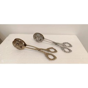 Pinces de service de cuisine en métal fini antique pour la cuisson de la salade du pain BBQ Ustensile de service pour la maison Hôtel Cuisine Outils Usage Article - Product Image 2