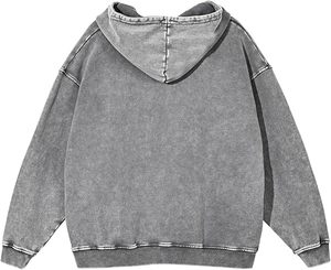 Sudadera con Capucha Gris de Algodón Informal para Todas las Temporadas con Ribete en Contraste para Adultos, Sudadera Promocional - Product Image 2