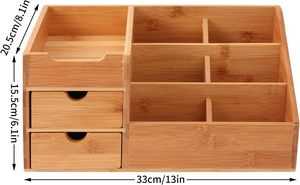 <b>Makeup</b> Organizer, Bamboo Bathroom Counter Organizers and Storage for <b>Vanity</b> Countertop or Dresser Top, Wood Cosmetic Tray Brush - Product Image 4