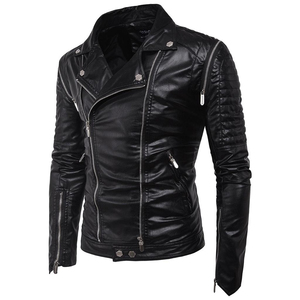 Moda personalizada 2025 Nueva llegada Chaqueta de cuero de moda de alta calidad Hombre Nueva moda Chaqueta de cuero de la PU de los hombres al por mayor - Product Image 1