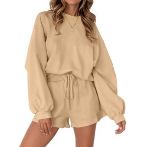 Pajama <b>Sets</b> for Women <b>Two</b> <b>Piece</b> Outfits Long Sleeve Sweatshirts <b>Lounge</b> <b>Sets</b> Casual Tops and Shorts Fall Outfits - Product Image 6