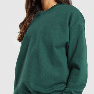 Sudadera de mujer de manga larga de algodón con logotipo personalizado de alta calidad, sudadera informal transpirable sostenible para mujer - Product Image 3