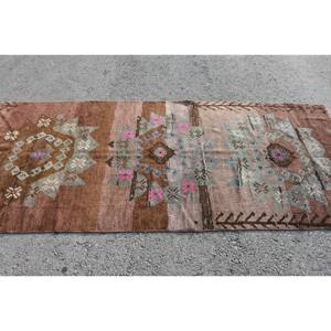 Kilim พรมขนสัตว์สีน้ำตาลน้ำเงินขนาด3.8x8.7ฟุต, พรมปอกระเจาสำหรับห้องนั่งเล่นงานเย็บปะลายโถงทางเดินลาเท็กซ์ - Product Image 3