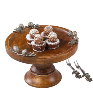 ถาดวางเค้กไม้3ชั้นพร้อมขาตั้งโลหะวางบนโต๊ะในห้องครัวในบ้านดีไซน์หรูหราใหม่ - Product Image 2