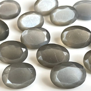 Piedra lunar gris natural 9x11mm Corte facetado ovalado Calidad superior-Piedra lunar gris llamativo Facetado ovalado - Product Image 1