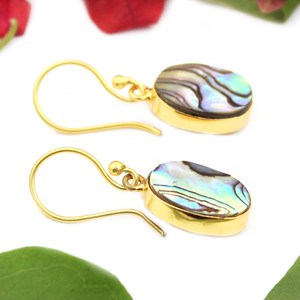 ต่างหูแบบโบราณทรงเปลือกหอยเป๋าฮื้อธรรมชาติแบบย้อนยุคต่างหูชุบทอง24K สำหรับผู้หญิงขายส่งเครื่องประดับสำหรับอินเดีย - Product Image 3