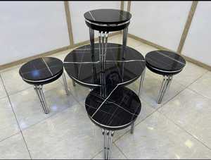 Table basse moderne convertible de style simple pour l'atelier de bureau à domicile ou le bar à domicile Meubles de salon durables en acier inoxydable - Product Image 4