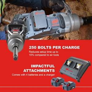 Kit de Llave de Impacto Inalámbrica de 20V sin Escobillas, 4 Baterías, 2,600 Ft-lbs de Torque, Retenedor de Anillo de Fricción con Orificio Pasante, Fuente de Alimentación Eléctrica - Product Image 6