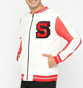 Manteau Letterman de baseball à logo personnalisé veste universitaire d'extérieur lourde avec broderie en chenille graphique pour hommes - Product Image 5