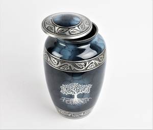 Urnes de crémation en gros en aluminium personnalisées de haute qualité pour cendres humaines Arbre de vie Fournisseur d'urnes de crémation en métal souvenir - Product Image 3