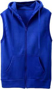 OEM Custom Logo High Quality Cotton Polyester Stylish Streetwear <b>Men's</b> Winter <b>Sleeveless</b> <b>Hoodies</b> Plus Size Essential Hot Sale - Product Image 4