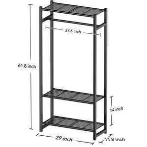 Phong cách quần áo <span class=keywords><strong>Rack</strong></span> với 3 Tier shelve Giá Nhiệm vụ nặng nề may <span class=keywords><strong>Rack</strong></span> cho treo quần áo kim loại miễn phí thường vụ tủ quần áo tủ quần áo - Product Image 6