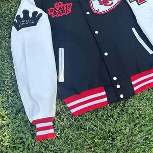 Chaqueta universitaria de lana de talla grande al por mayor de OEM personalizada para invierno 100% chaqueta universitaria de béisbol para hombre a la venta transpirable - Product Image 6