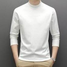 Sudadera de terciopelo de manga larga para hombre con diseño de logotipo personalizado OEM, camiseta de doble cara con Cuello medio alto y lijado que combina con todo - Product Image 6