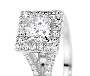 แหวนหมั้นเพชรแบบแยกก้าน2กะรัตรูปเจ้าหญิงกะรัตแหวนหมั้นเพชรที่โตแล้ว14K สีทองคำขาว VVS2ชัดเจนได้รับการรับรองรับรองจาก IGI - Product Image 4