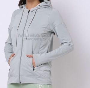 Custom Logo Printed Zip Front Hooded Jacket Plus Size Breathable Raglan <b>Sleeve</b> Hooded Fitted Jacket Zipper Hoodies for Women - Product Image 3