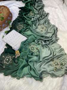 Nueva variedad de estilo moderno, la mejor blusa Sari de seda Rangoli suave pura con Khatli Butta y Resam y trabajo manual pesado, moda de mujer - Product Image 2