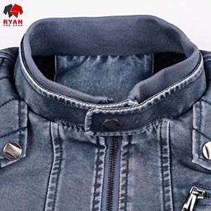 Veste en jean premium pour homme avec logo personnalisé, coupe classique, couture durable, streetwear décontracté pour toutes les saisons - Product Image 2