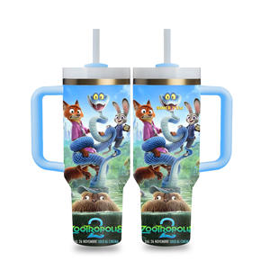 <span class=keywords><strong>Tumbler</strong></span> Isolato Sottovuoto in Acciaio Inox da 40oz con Logo Personalizzato, Motivo Cartone Animato Animali Pazzi della Città 2, Senza BPA, Doppia Parete, Ecologico - Product Image 2