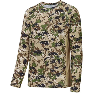 Camiseta Deportiva Transpirable Personalizada al por Mayor, Ropa de Caza de Camuflaje, Tejido Combinado, Camiseta Deportiva para Hombre - Product Image 2