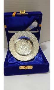 Magnifique bol ethnique tendance en plaqué argent au prix de gros bol et cuillère en argent plaqué or ensemble de 2 pour la décoration intérieure - Product Image 4