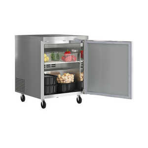 Refrigerador Comercial Independiente de Una Puerta con Puerta Abatible de 27 Pulgadas para Debajo del Mostrador, 6.3 Cu. Capacidad de 88 libras. Estantes Ajustables - Product Image 1