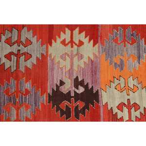 Grand tapis vintage 5,9x10,6 pieds, tapis en laine rouge et violet à motifs floraux - Product Image 5