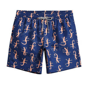 Pantalones cortos de playa de secado rápido para nadar para hombre al por mayor de fábrica con cintura elástica y comodidad, logotipo personalizado completamente impreso en color de alta calidad OEM - Product Image 1