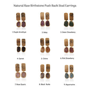 Rutilo negro Piedra preciosa cruda Piedra natal hecha a mano Chapado en oro Textura martillada Estilo de gota Pendientes a granel Venta al por mayor Suministro de joyería - Product Image 6