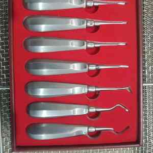 Elevadores de raíces dentales de alta calidad Set 5pcs | Instrumentos quirúrgicos dentales de acero inoxidable | Autoclavable | Herramientas dentales OEM - Product Image 3