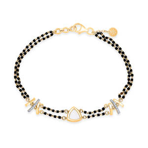 Pulsera Mangalsutra de Perlas y Diamantes Chapada en Oro de 18K para Mujer - Product Image 2