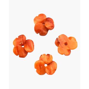Perle de fleur en coquille d'huître barbelée - Artisanat en os de corail - Product Image 1