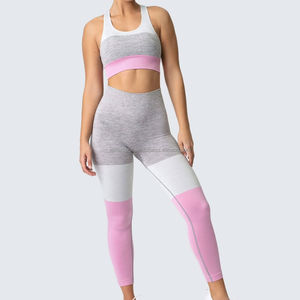 Conjuntos de Yoga Personalizados sin Costuras para Mujer, Cintura Alta, Ropa Deportiva de 2 Piezas, Transpirable, Absorbe el Sudor, para Gimnasio y Fitness - Product Image 1