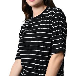 Ropa de calle transpirable, camisetas de estilo clásico para mujer, camisetas holgadas informales de Color blanco y negro, cómodas y ligeras - Product Image 5