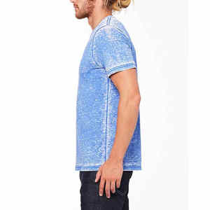 Nouvelle mode personnalisé lavage à l'acide t-shirt hommes 100% coton respirant confortable été lavage à l'acide T-Shirts - Product Image 3