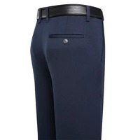 Pantalon d'été pour homme Pantalon décontracté d'affaires mince classique Couleur unie Élastique Confortable Loose Straight Marque Vêtements pour homme