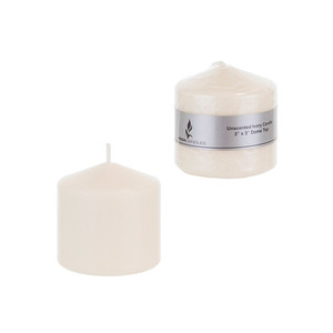 CGA087-I - Vela cilíndrica sin aroma con tapa abovedada de 3 x 3 pulgadas - Color marfil - Product Image 1