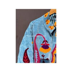 เสื้อแจ็คเก็ตผ้ากำมะหยี่ปักลายดอกไม้แบบซูซานีสำหรับเทศกาลผู้หญิง  ผ้าฝ้าย  กระเป๋าสองข้าง  แบบสั้น  สำหรับฤดูหนาวและฤดูใบไม้ร่วง  ใส่ได้ทั้งชายและหญิง - Product Image 4